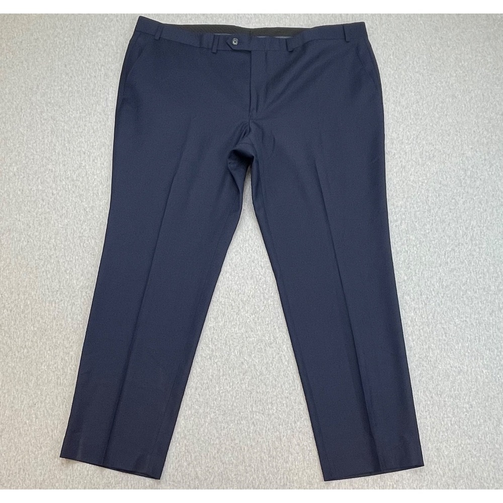 Lauren Ralph Lauren Pants Mens 42 X 30 Navy Blue 100% Wool Flat Front Dress